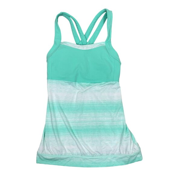 Athleta Mint Green Stride Crunch & Punch Cross Back Tank Top Size LT - Picture 7 of 11